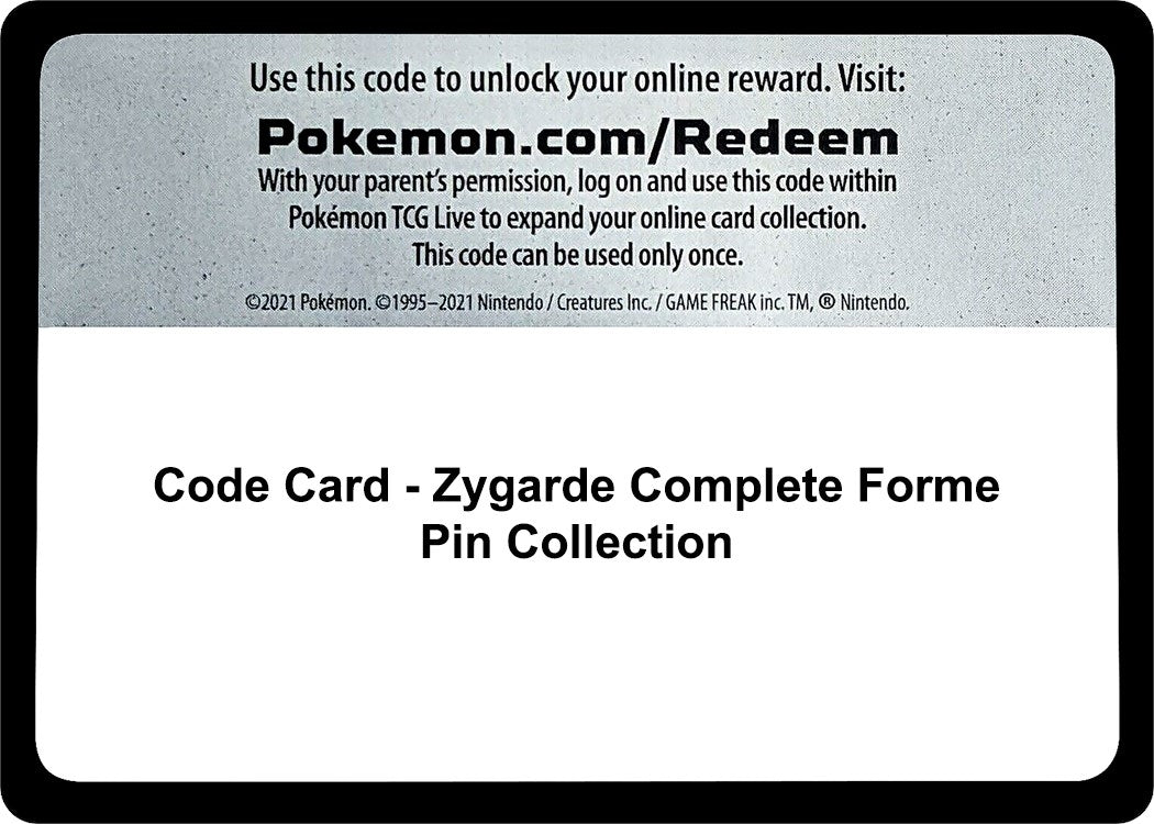 Image for Code Card - Zygarde Complete Forme Pin Collection (SM Base Set) - Pokemon