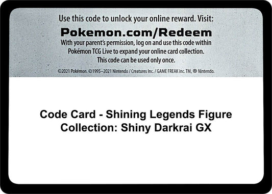 Image for Code Card - Shining Legends Figure Collection: Shiny Darkrai GX (Shining Legends) - Pokemon