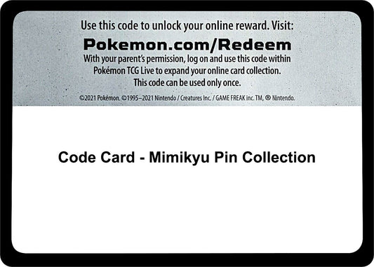 Image for Code Card - Mimikyu Pin Collection (SM Base Set) - Pokemon