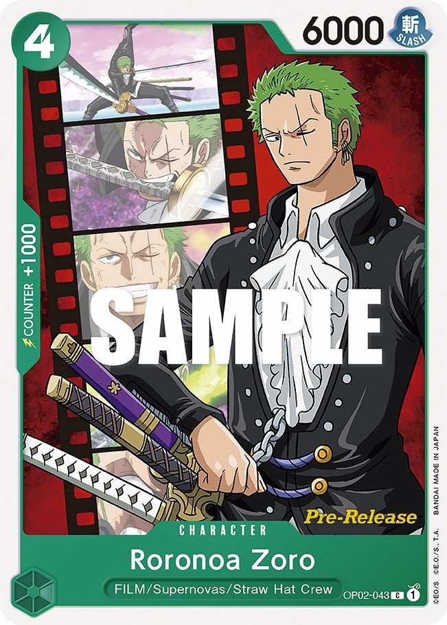 Image for Roronoa Zoro (OP02-043) (Paramount War Pre-Release Cards) - One Piece Card Game