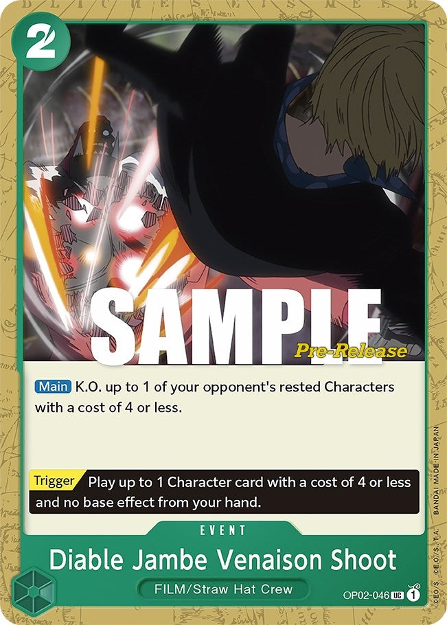 Image for Diable Jambe Venaison Shoot (OP02-046) (Paramount War Pre-Release Cards) - One Piece Card Game