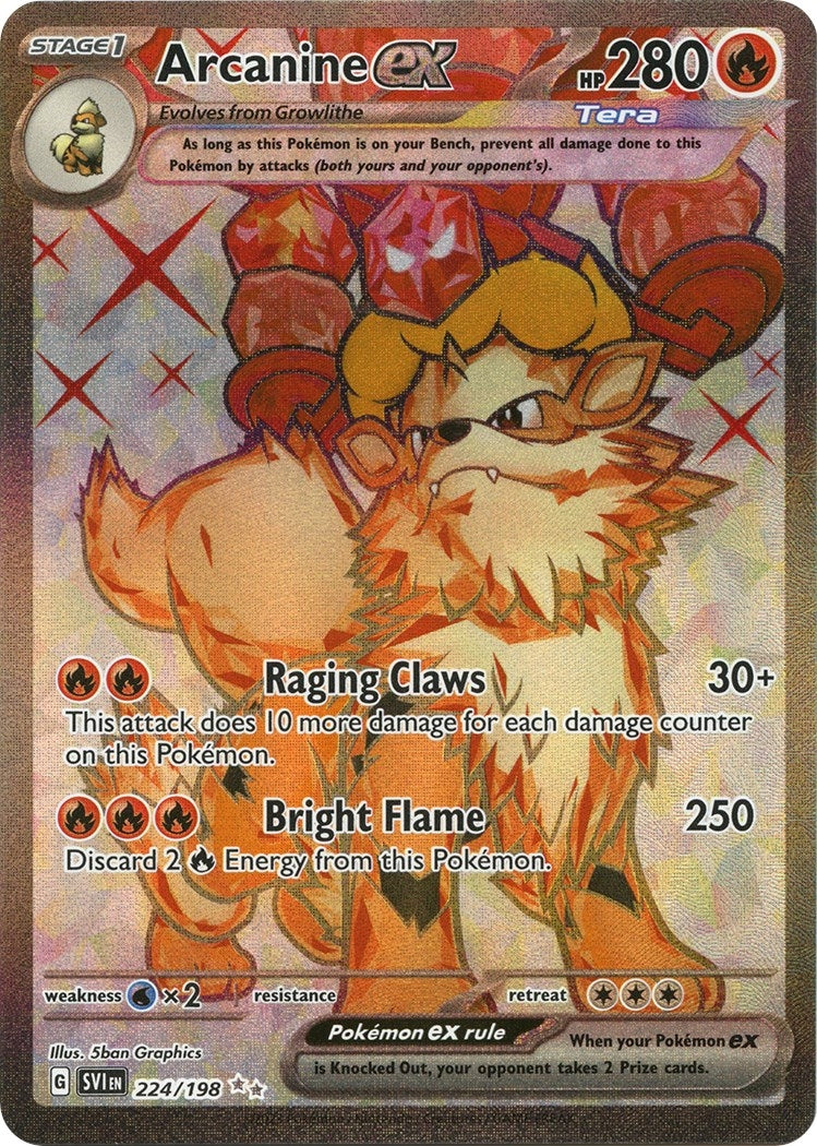 Image for Arcanine ex (224/198) (SV01: Scarlet & Violet Base Set) - Pokemon