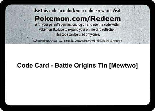 Image for Code Card - Battle Origins Tin [Mewtwo] (World Championship Decks) - Pokemon