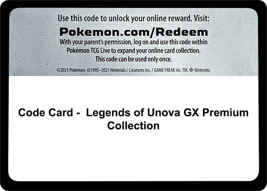 Image for Code Card - Legends of Unova GX Premium Collection (World Championship Decks) - Pokemon