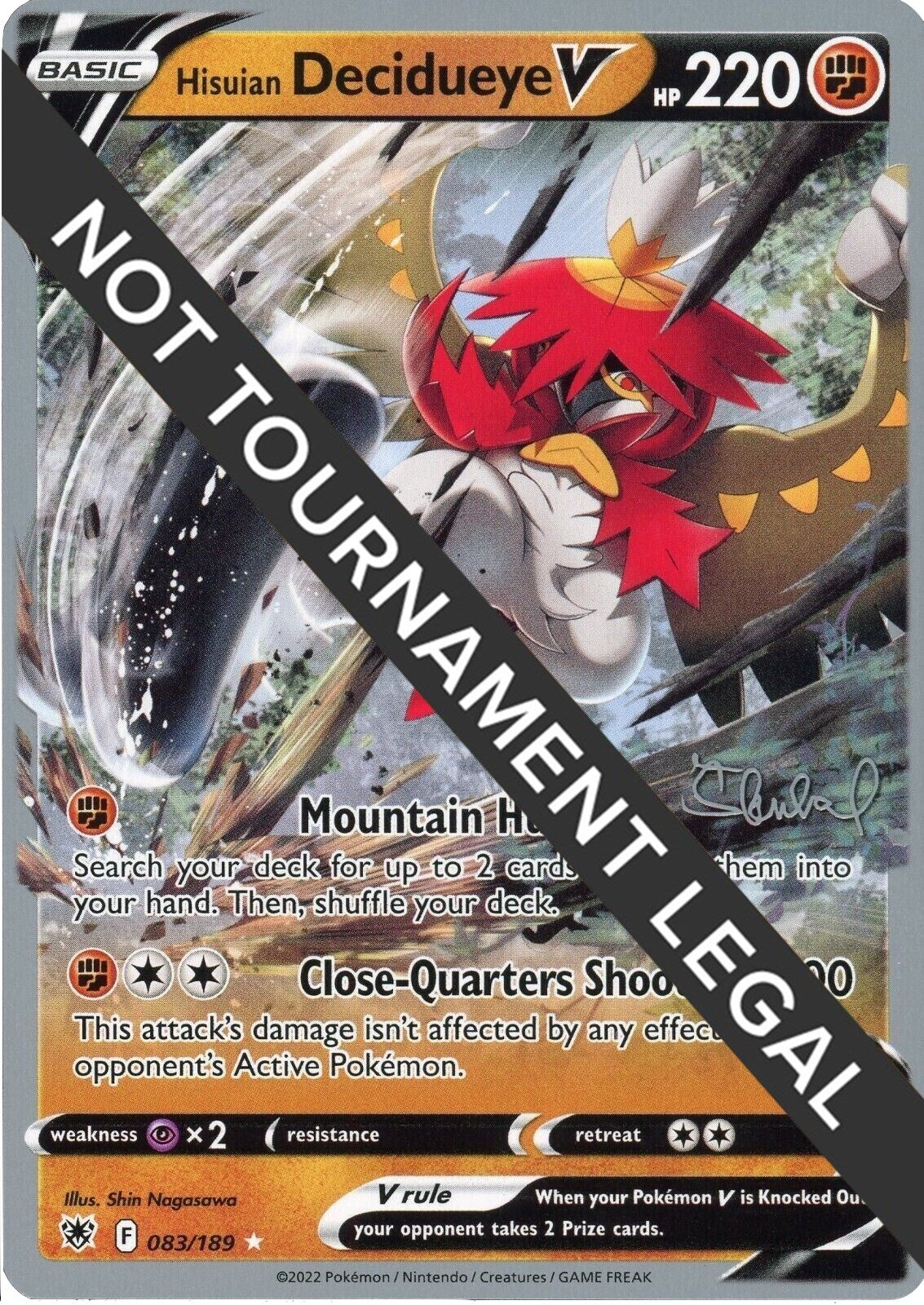 Image for Hisuian Decidueye V - 2022 (Ondrej Skubal) (083/189) (World Championship Decks) - Pokemon