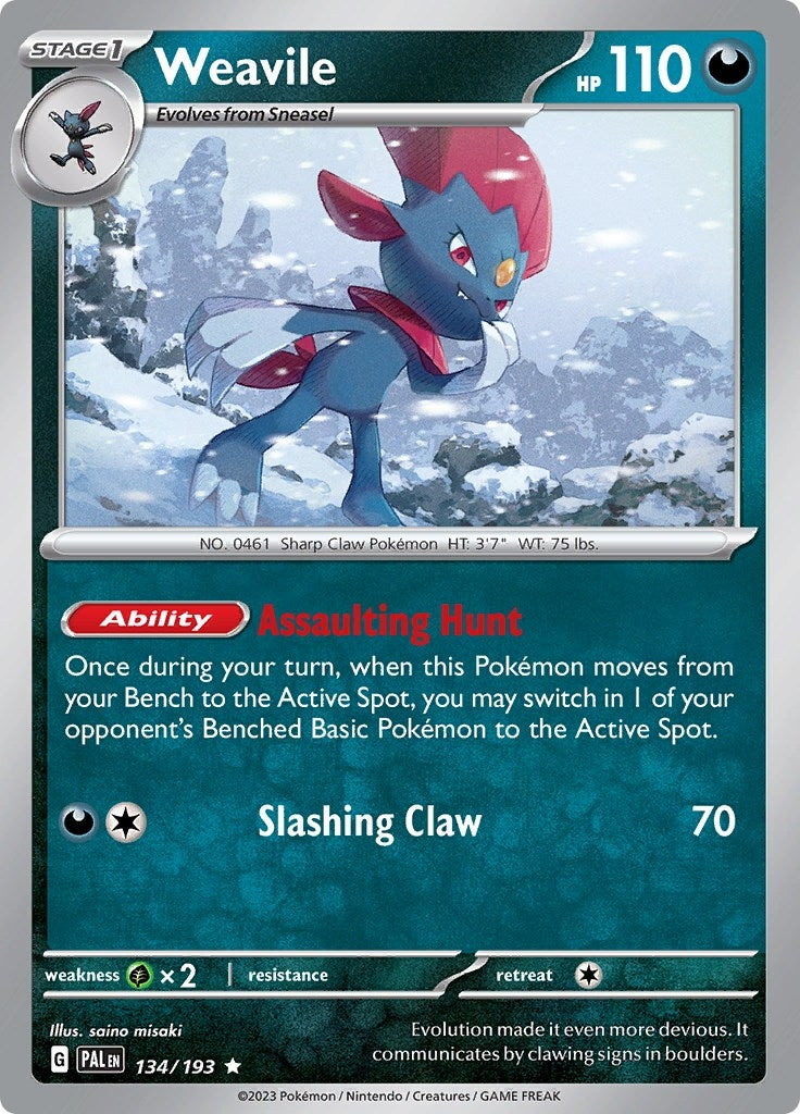 Image for Weavile (134/193) (SV02: Paldea Evolved) - Pokemon