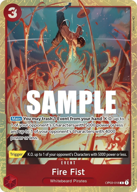 Image for Fire Fist (Alternate Art) (OP03-018) (Pillars of Strength) - One Piece Card Game
