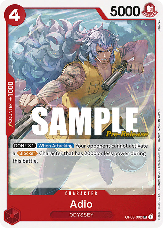 Image for Adio (OP03-002) (Pillars of Strength Pre-Release Cards) - One Piece Card Game