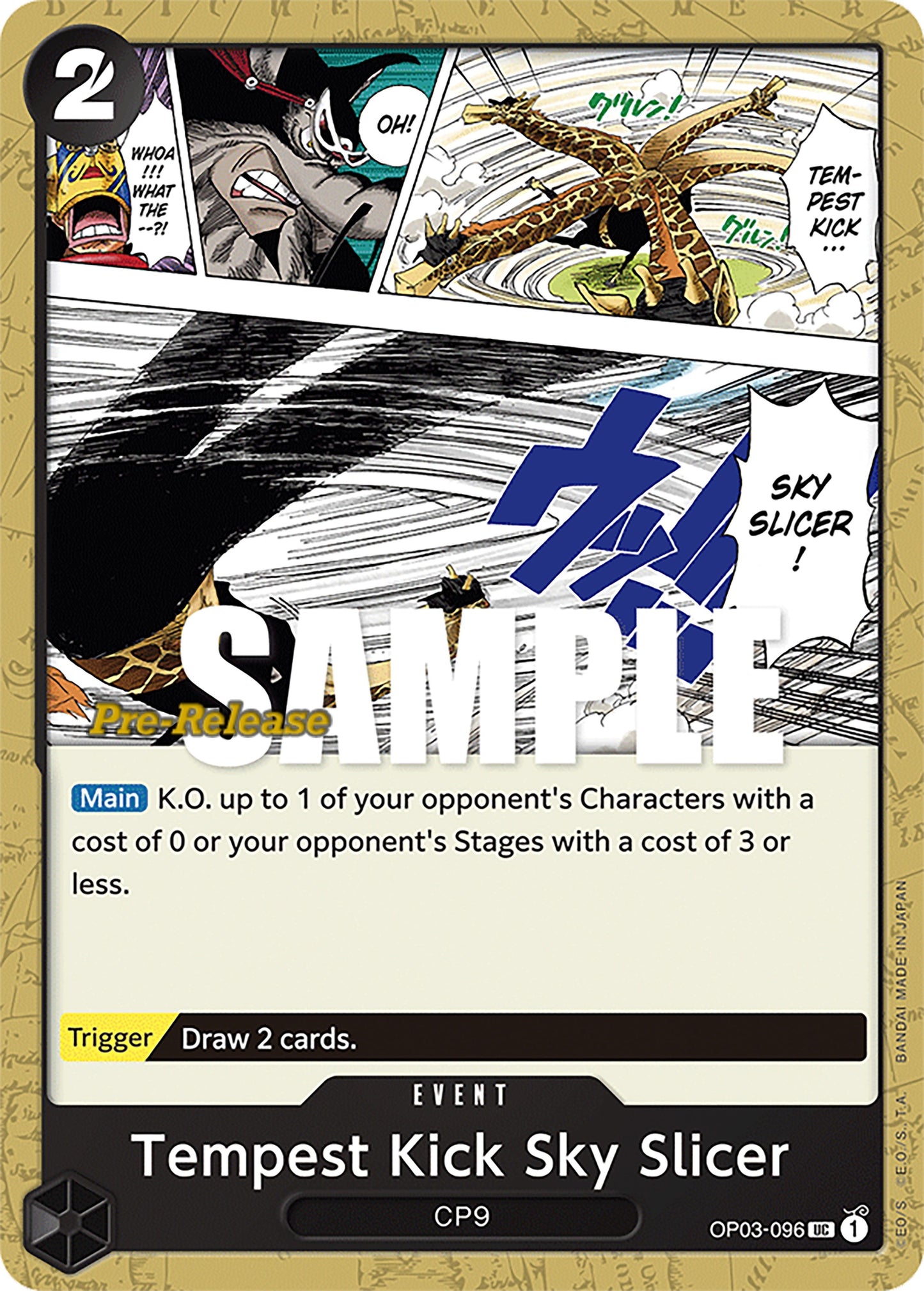 Image for Tempest Kick Sky Slicer (OP03-096) (Pillars of Strength Pre-Release Cards) - One Piece Card Game