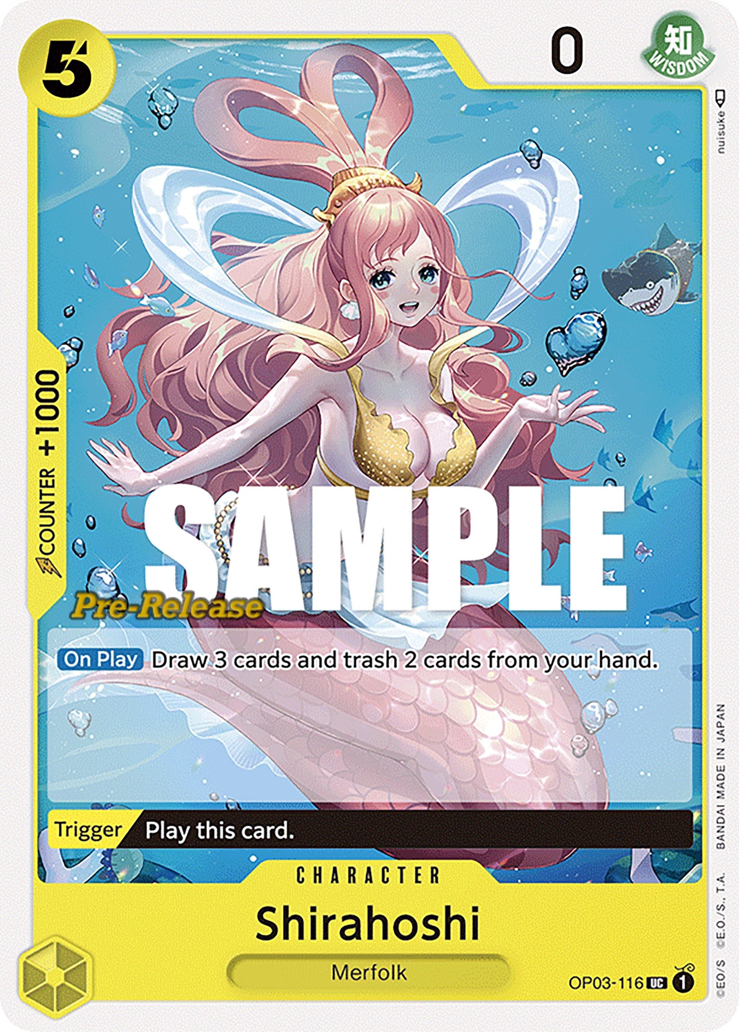 Image for Shirahoshi (OP03-116) (Pillars of Strength Pre-Release Cards) - One Piece Card Game