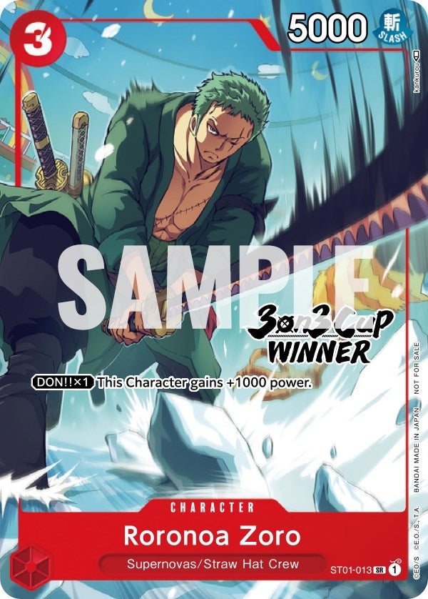 Image for Roronoa Zoro (3-on-3 Cup) [Winner] (ST01-013) (One Piece Promotion Cards) - One Piece Card Game