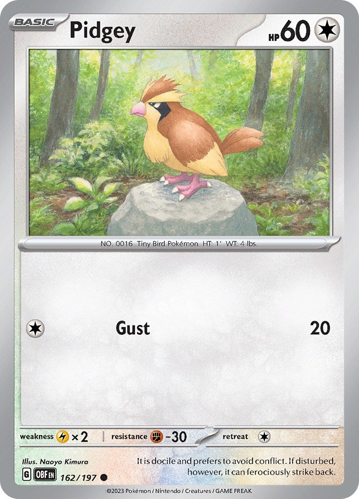 Image for Pidgey (162/197) (SV03: Obsidian Flames) - Pokemon