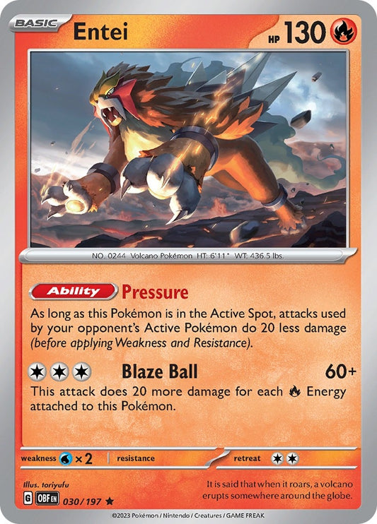 Image for Entei (030/197) (SV03: Obsidian Flames) - Pokemon