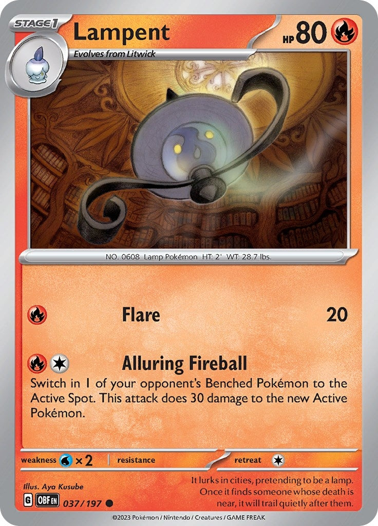 Image for Lampent (037/197) (SV03: Obsidian Flames) - Pokemon