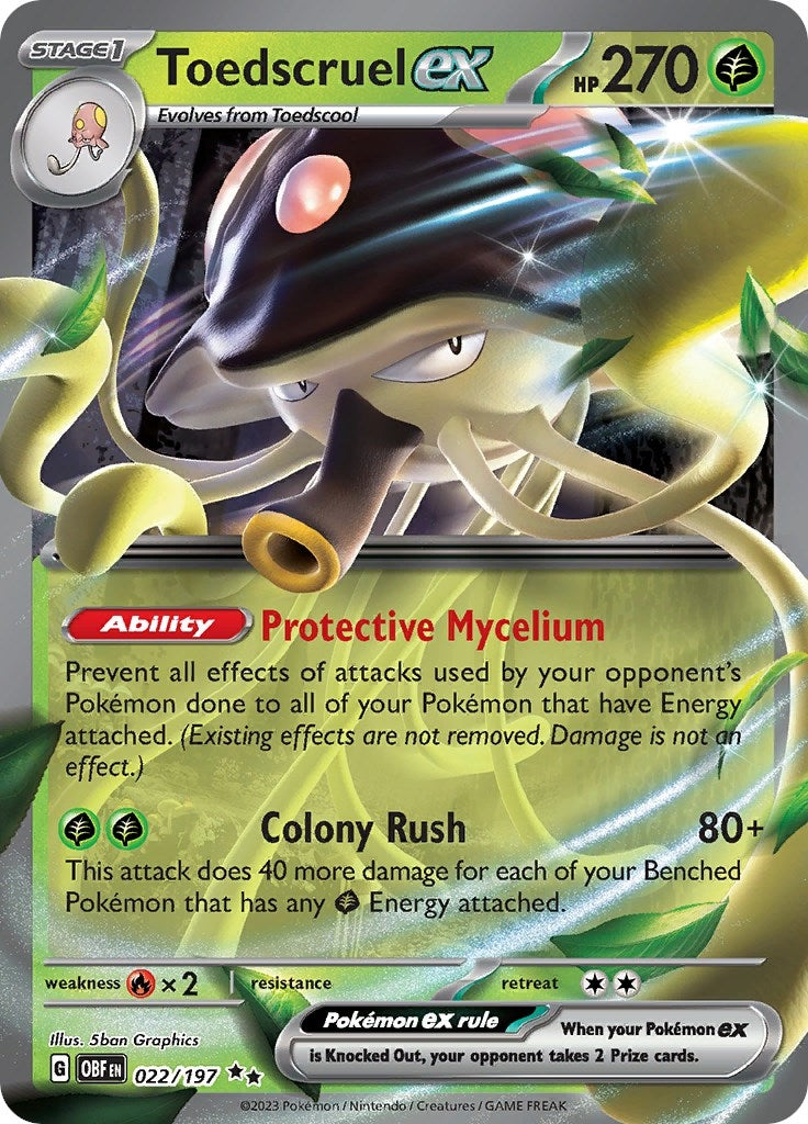 Image for Toedscruel ex (022/197) (SV03: Obsidian Flames) - Pokemon