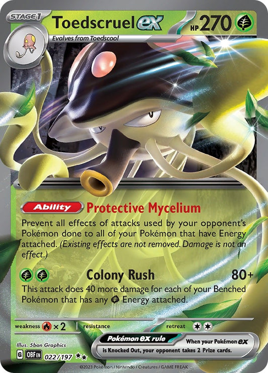 Image for Toedscruel ex (022/197) (SV03: Obsidian Flames) - Pokemon