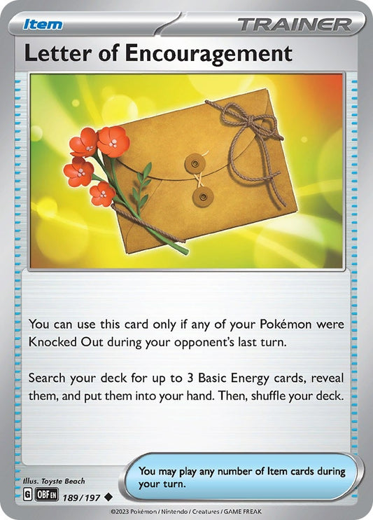 Image for Letter of Encouragement (189/197) (SV03: Obsidian Flames) - Pokemon