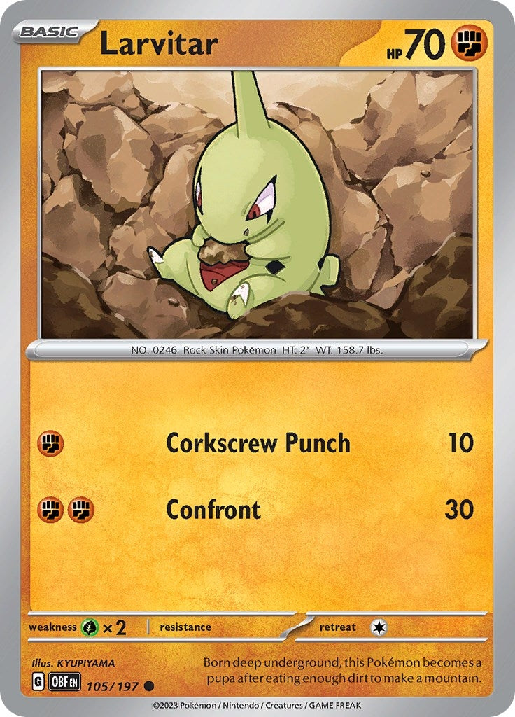 Image for Larvitar (105/197) (SV03: Obsidian Flames) - Pokemon