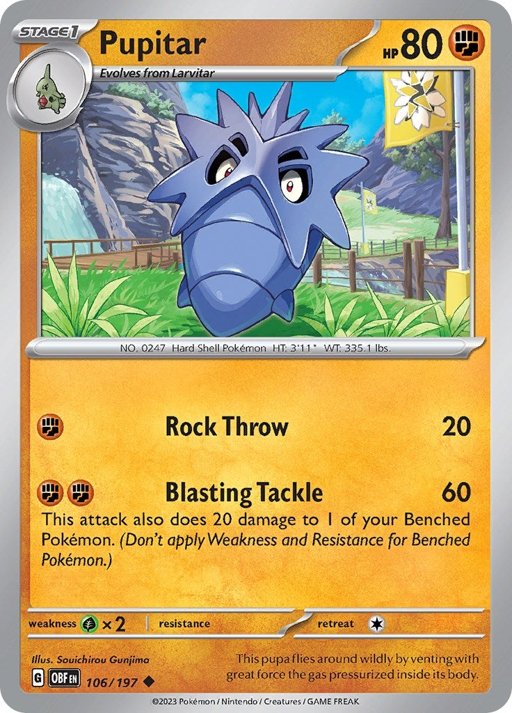 Image for Pupitar (106/197) (SV03: Obsidian Flames) - Pokemon