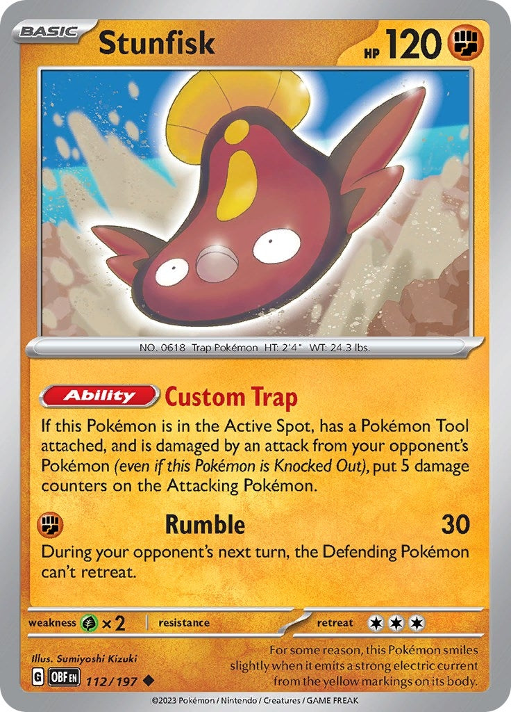 Image for Stunfisk (112/197) (SV03: Obsidian Flames) - Pokemon