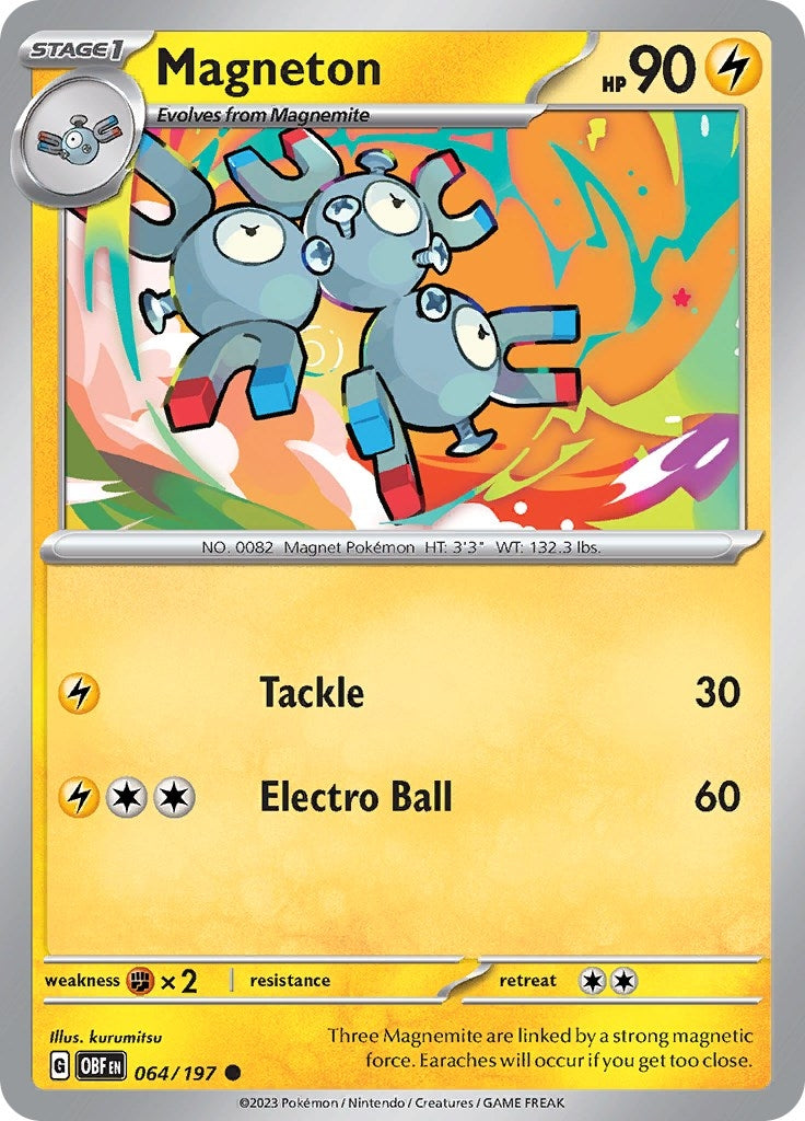 Image for Magneton (064/197) (SV03: Obsidian Flames) - Pokemon