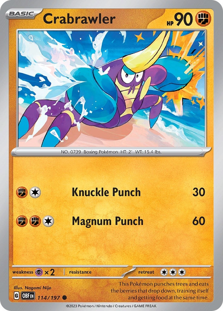 Image for Crabrawler (114/197) (SV03: Obsidian Flames) - Pokemon