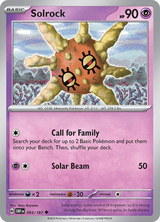Image for Solrock (093/197) (SV03: Obsidian Flames) - Pokemon