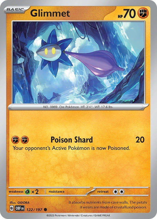 Image for Glimmet (122/197) (SV03: Obsidian Flames) - Pokemon