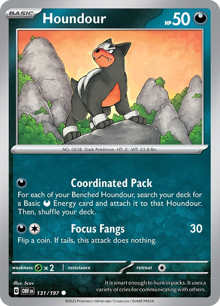 Image for Houndour (131/197) (SV03: Obsidian Flames) - Pokemon