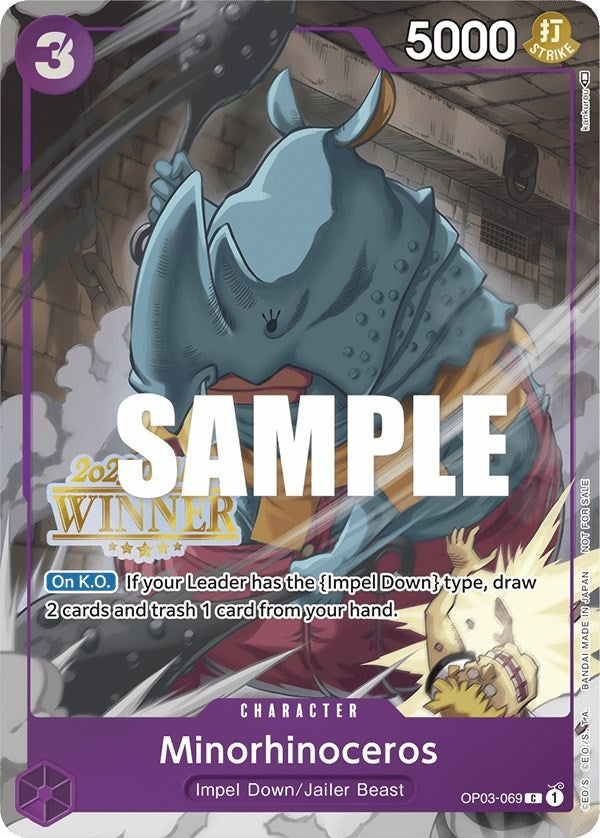 Image for Minorhinoceros (Online Regional 2023) [Winner] (OP03-069) (One Piece Promotion Cards) - One Piece Card Game