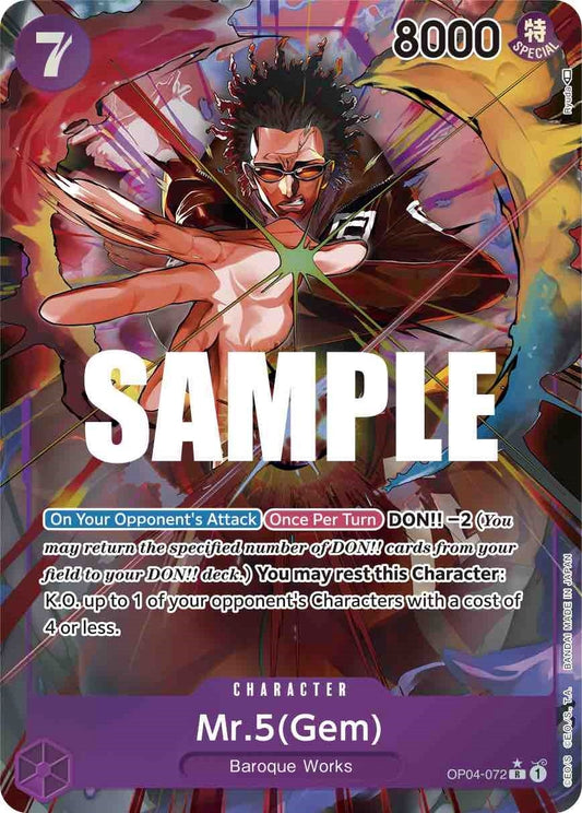 Image for Mr.5 (Gem) (Alternate Art) (OP04-072) (Kingdoms of Intrigue) - One Piece Card Game