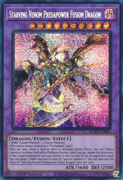 Image for Starving Venom Predapower Fusion Dragon (MP23-EN081) (25th Anniversary Tin: Dueling Heroes Mega Pack) (MP23) - YuGiOh