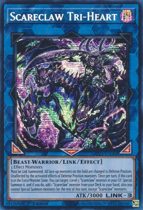 Image for Scareclaw Tri-Heart (MP23-EN088) (25th Anniversary Tin: Dueling Heroes Mega Pack) (MP23) - YuGiOh
