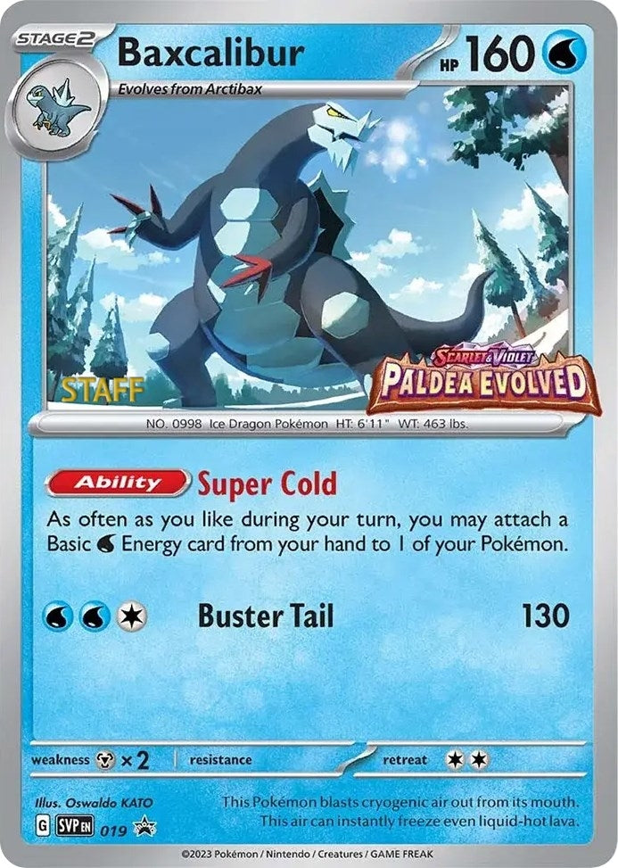 Image for Baxcalibur - 019 (Prerelease) [Staff] (019) (SV: Scarlet & Violet Promo Cards) - Pokemon