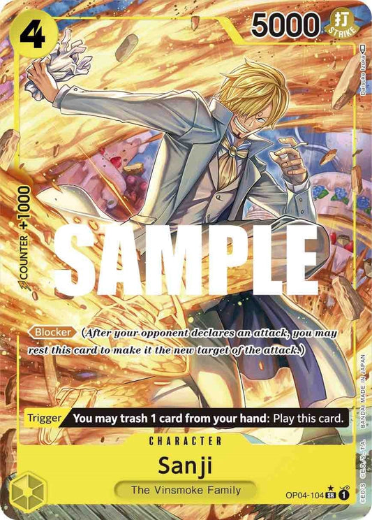 Image for Sanji (104) (Alternate Art) (OP04-104) (Kingdoms of Intrigue) - One Piece Card Game