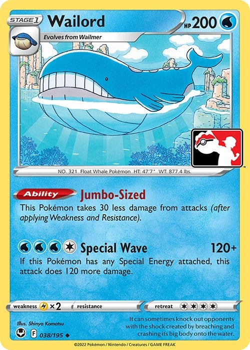Image for Wailord (038/195) (Prize Pack Series Cards) - Pokemon
