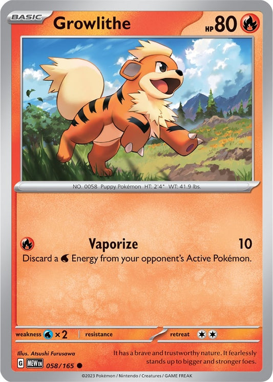 Image for Growlithe (058/165) (SV: Scarlet & Violet 151) - Pokemon