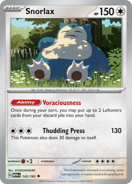 Image for Snorlax (143/165) (SV: Scarlet & Violet 151) - Pokemon