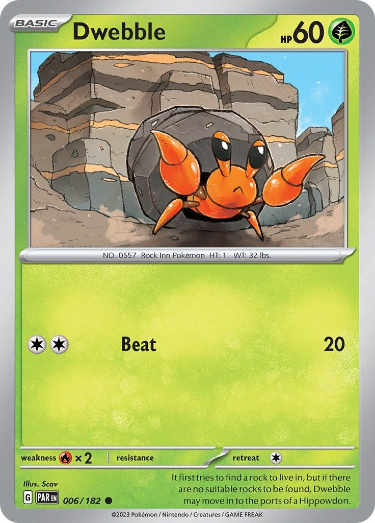 Image for Dwebble (006/182) (SV04: Paradox Rift) - Pokemon