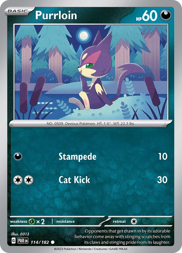 Image for Purrloin (114/182) (SV04: Paradox Rift) - Pokemon