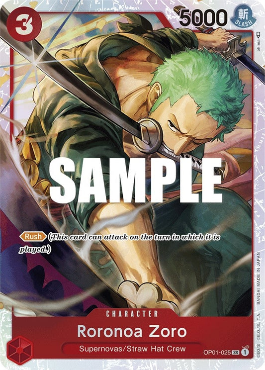 Image for Roronoa Zoro - OP01-025 (Ultra Deck: The Three Captains) (OP01-025) (One Piece Promotion Cards) - One Piece Card Game