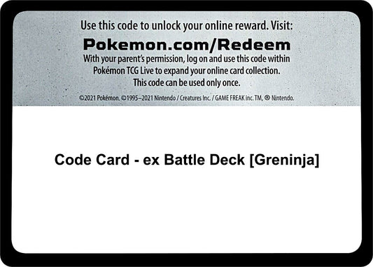 Image for Code Card - ex Battle Deck [Greninja] (Miscellaneous Cards & Products) - Pokemon