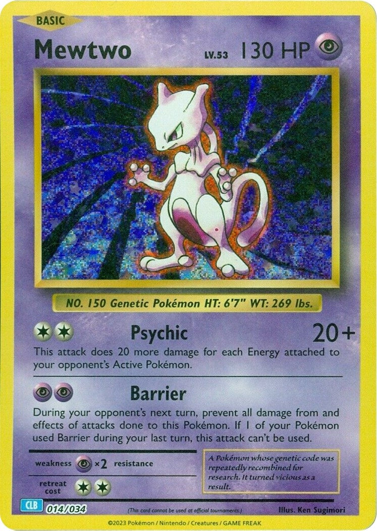 Image for Mewtwo (014/034) (Trading Card Game Classic) - Pokemon