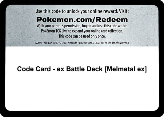 Image for Code Card - ex Battle Deck [Melmetal ex] (Miscellaneous Cards & Products) - Pokemon