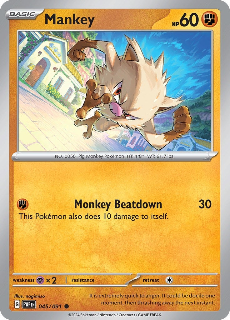 Image for Mankey (045/091) (SV: Paldean Fates) - Pokemon