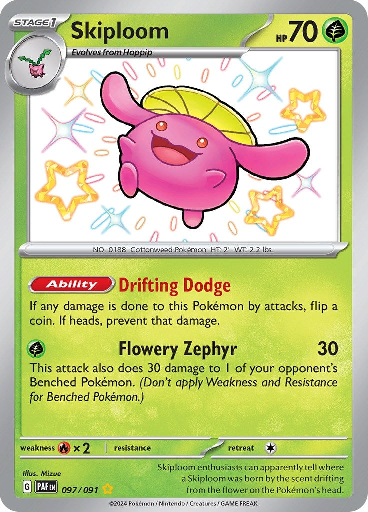 Image for Skiploom (097/091) (SV: Paldean Fates) - Pokemon