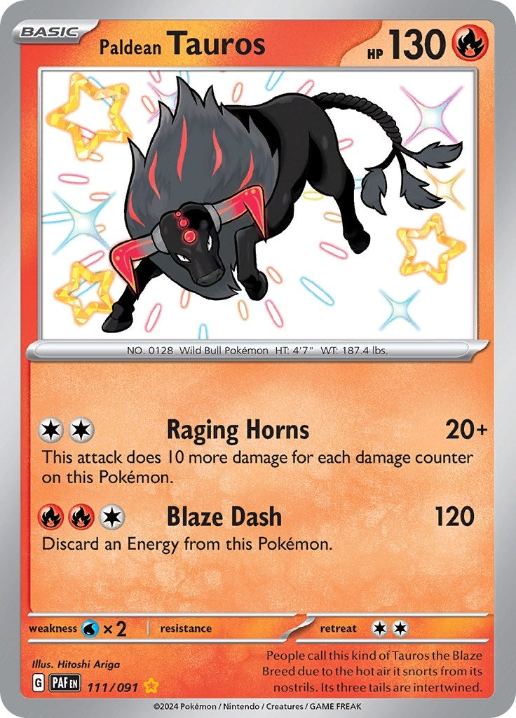 Image for Paldean Tauros (111/091) (SV: Paldean Fates) - Pokemon