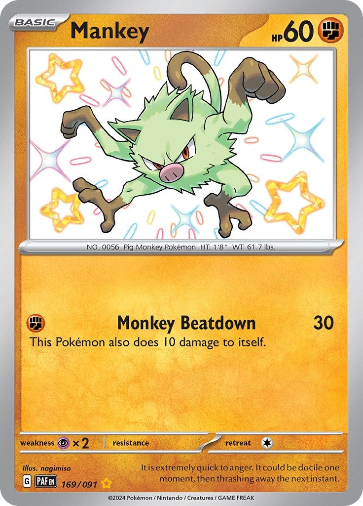 Image for Mankey (169/091) (SV: Paldean Fates) - Pokemon