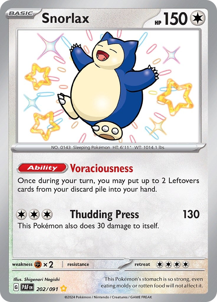 Image for Snorlax (202/091) (SV: Paldean Fates) - Pokemon