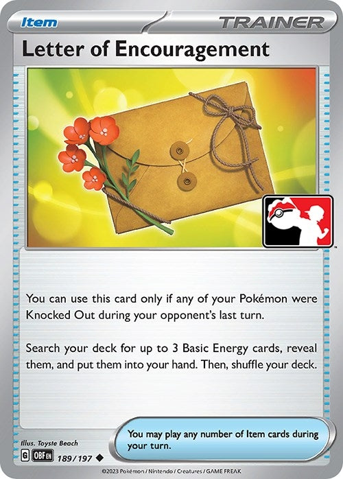 Image for Letter of Encouragement (189/197) (Prize Pack Series Cards) - Pokemon